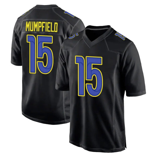 LA.Rams #15 Konata Mumpfield Player Black Fashion Game Football Jerseys