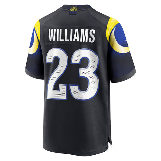 LA.Rams #23 Kyren Williams Player Midnight Blue Rivalries Collection Game Football Jerseys