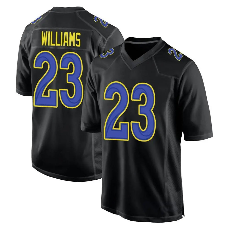LA.Rams #23 Kyren Williams Player Black Fashion Game Football Jerseys