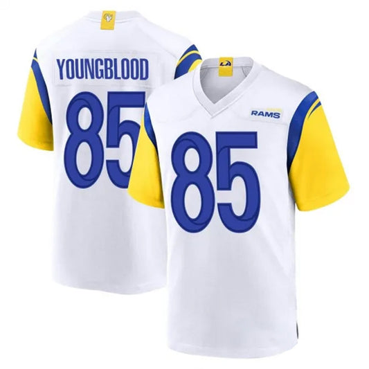 LA.Rams #85 Jack Youngblood Player White Home Game Football Jerseys