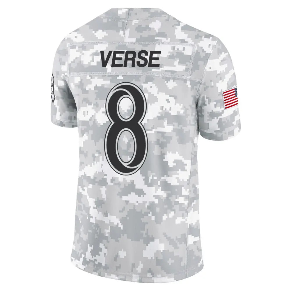 LA.Rams #8 Jared Verse Player Arctic Camo Salute to Service Limited Football Jerseys