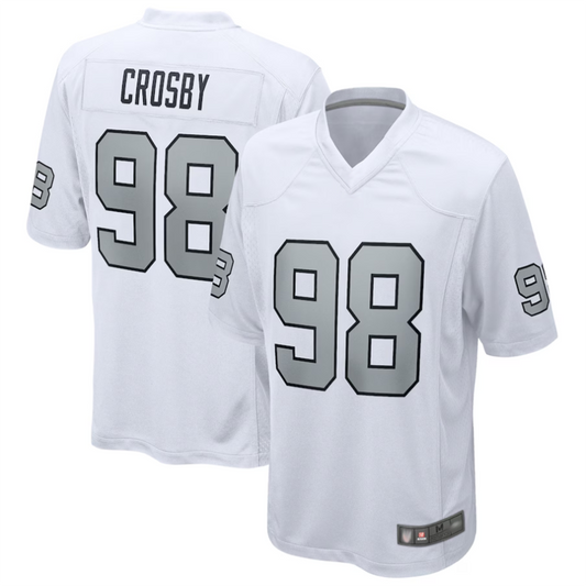 LV.Raiders #98 Maxx Crosby Player White Replica Game Football Jerseys