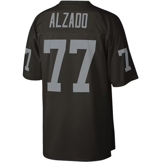 LV. Raiders #77 Lyle Alzado Mitchell & Ness Legacy Replica Player Jersey - Black Stitched American Football Jerseys