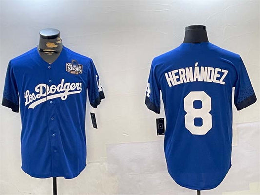 LA.Dodgers #8 Enrique Hern����ndez Player Royal Cool Base Stitched Baseball Jerseys