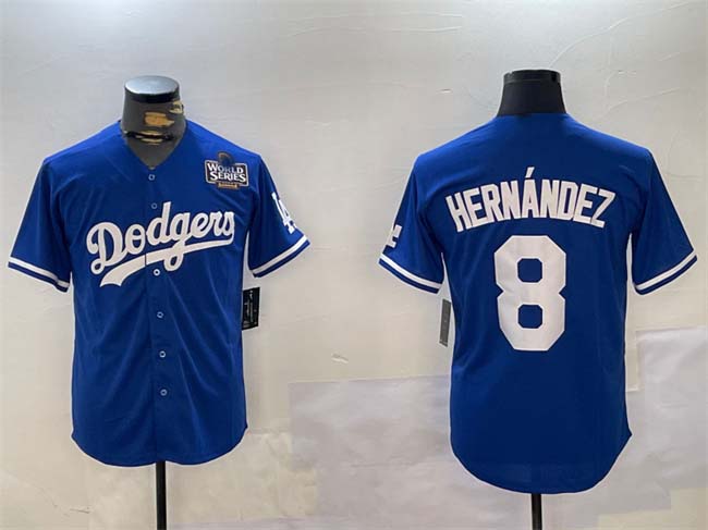 LA.Dodgers #8 Enrique Hern����ndez Royal Cool Base Stitched Baseball Jerseys Player Jersey