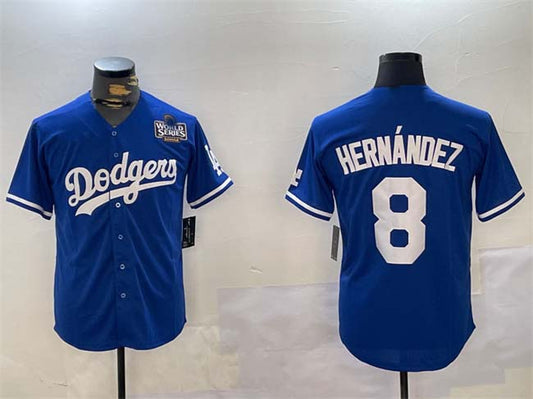 LA.Dodgers #8 Enrique Hern����ndez Royal Cool Base Stitched Baseball Jerseys Player Jersey