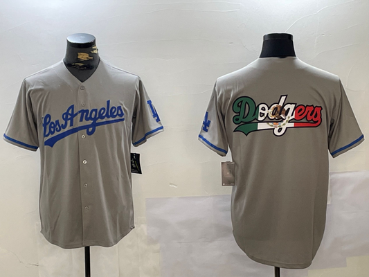 LA.Dodgers Blank Player Grey Game Jersey With los Cool Base Stitched Baseball Jerseys