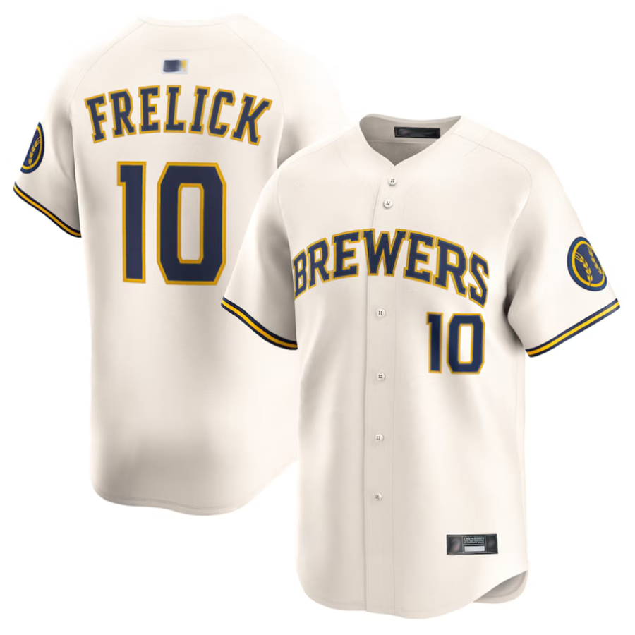 M.Brewers #10 Sal Frelick Player Cream Home Limited Baseball Jerseys