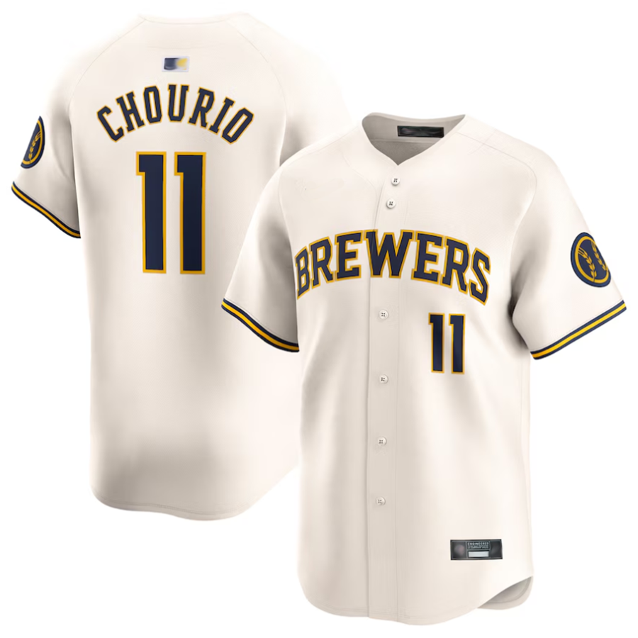 M.Brewers #11 Jackson Chourio Player Cream Home Limited Baseball Jerseys