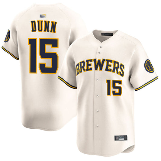 M.Brewers #15 Oliver Dunn Player Cream Home Limited Baseball Jerseys