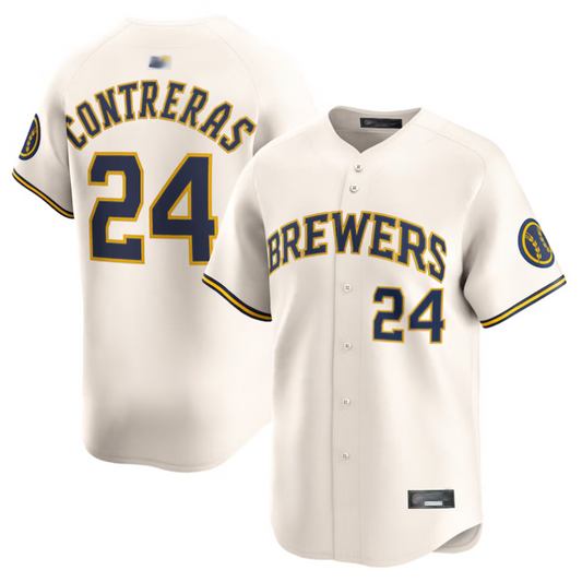 M.Brewers #24 William Contreras Player Cream Limited Baseball Jerseys