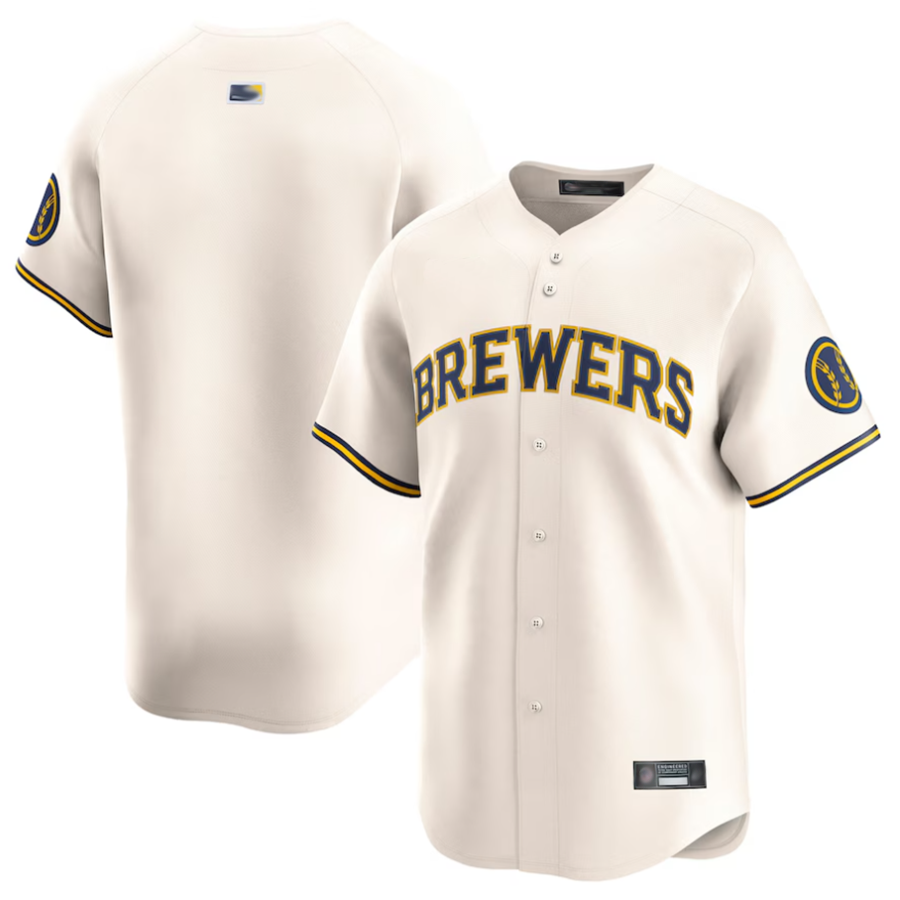 M.Brewers Blank Player Cream Home Limited Baseball Jerseys