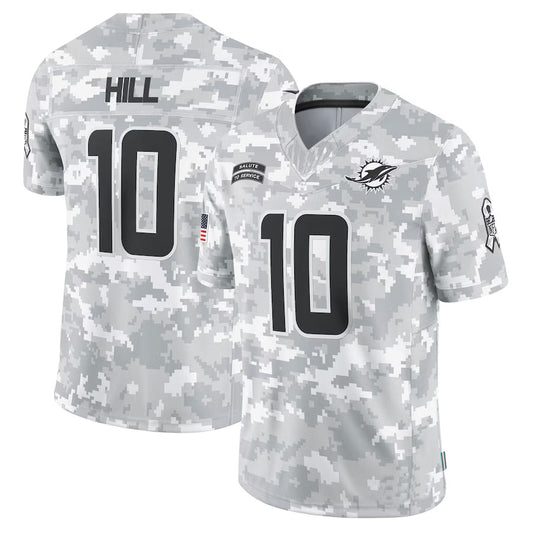 M.Dolphins #10 Tyreek Hill Player Arctic Camo Salute to Service Limited Football Jerseys