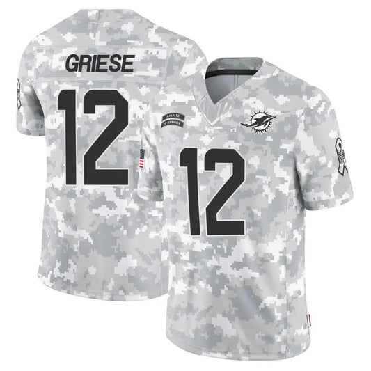 M.Dolphins #12 Bob Griese Player Arctic Camo Salute to Service Limited Football Jerseys