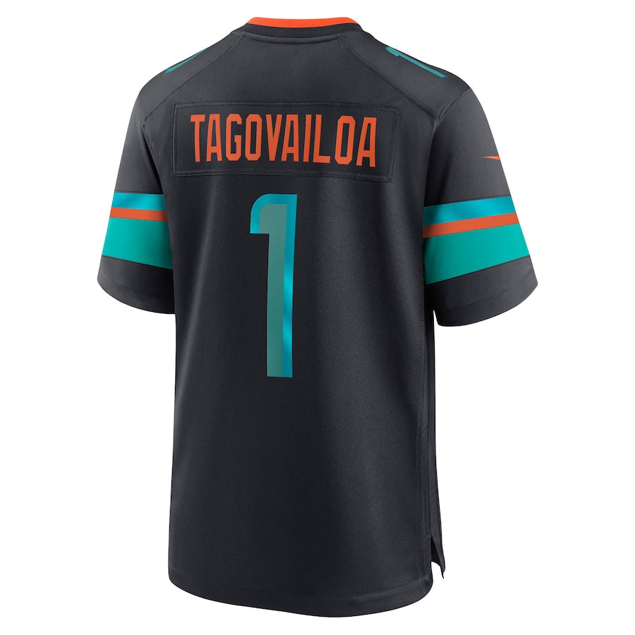 M.Dolphins #1 Tua Tagovailoa Player Blue Rivalries Collection Game Football Jerseys