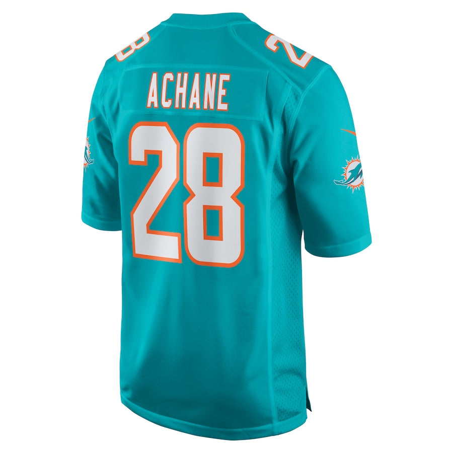 M.Dolphins #28 De?．Von Achane Player Aqua Home Game Football Jerseys