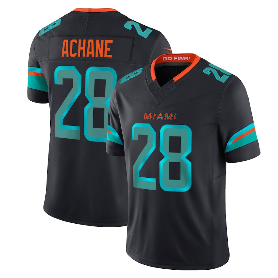 M.Dolphins #28 De?．Von Achane Player Blue Rivalries Collection Vapor Limited Football Jerseys