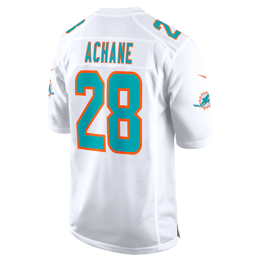 M.Dolphins #28 De?．Von Achane Player White Home Game Football Jerseys