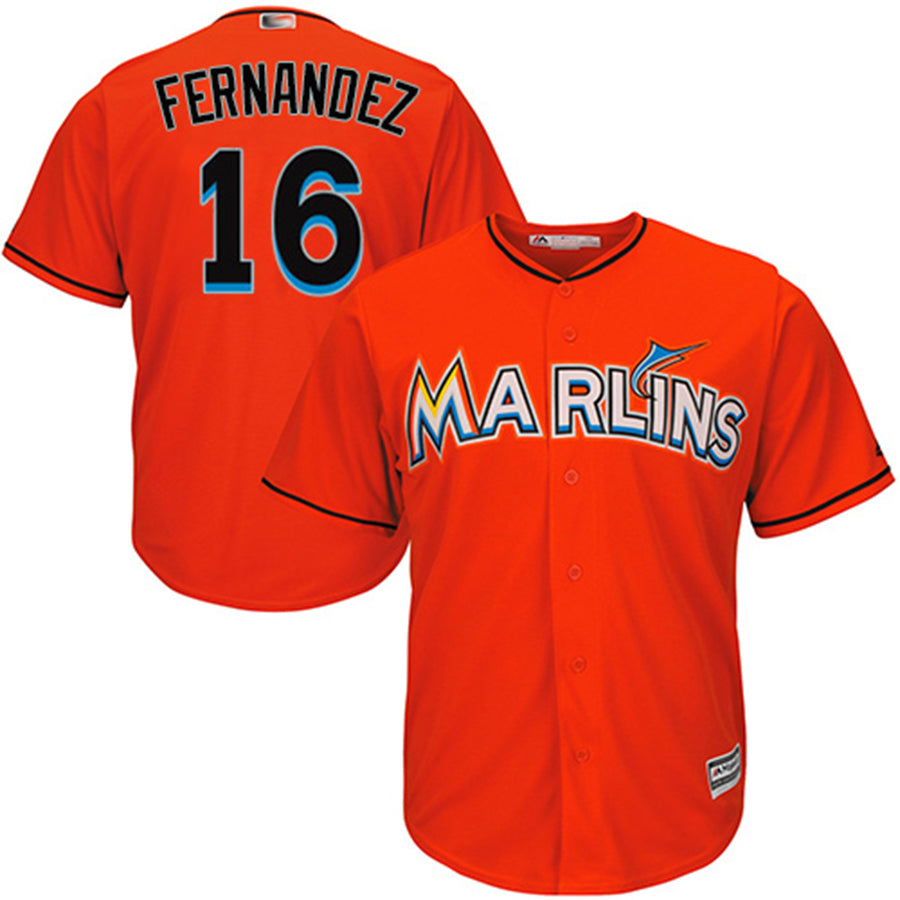 M.Marlins #16 Jose Fernandez Player Orange Cool Base Replica Baseball Jerseys