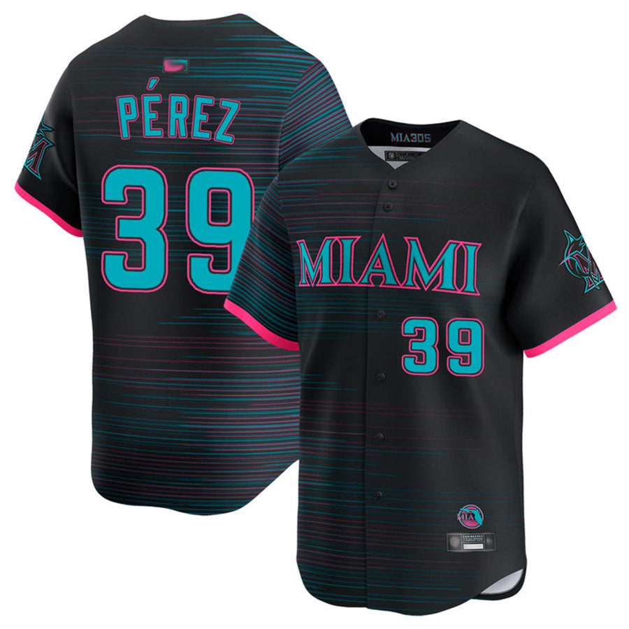 M.Marlins #39 Eury Perez Player Black City Connect Limited Baseball Jerseys