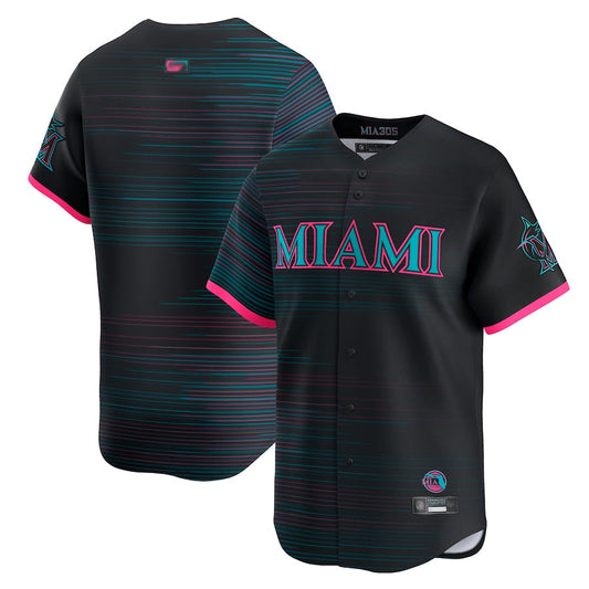 M.Marlins Blank Player Black City Connect Limited Baseball Jerseys