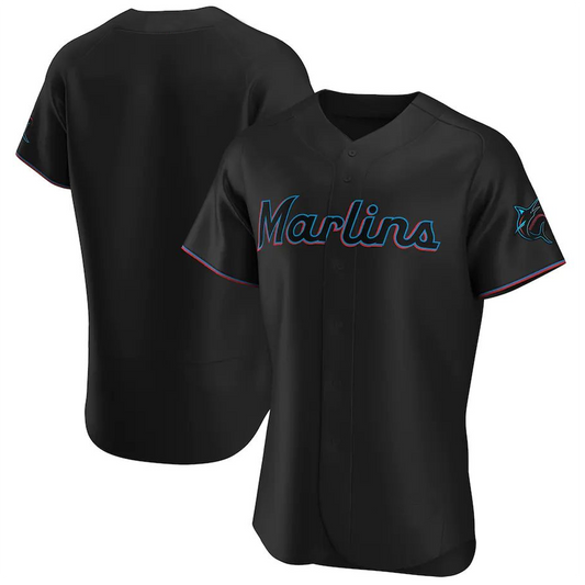 M.Marlins Blank Player Blue Replica Baseball Jerseys