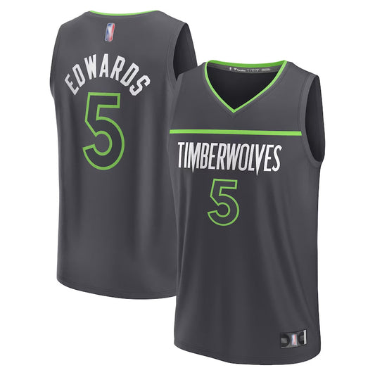 M.Timberwolves #5 Anthony Edwards Black Player Replica Statement Edition Basketball Jerseys