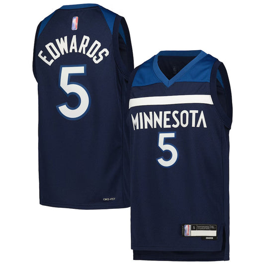 M.Timberwolves #5 Anthony Edwards Player Navy Swingman Icon Edition Basketball Jerseys