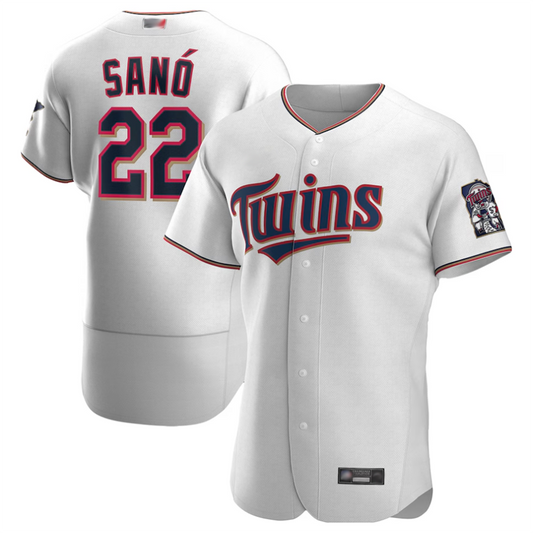 M.Twins #22 Miguel Sano Player White Home Elite Baseball Jerseys