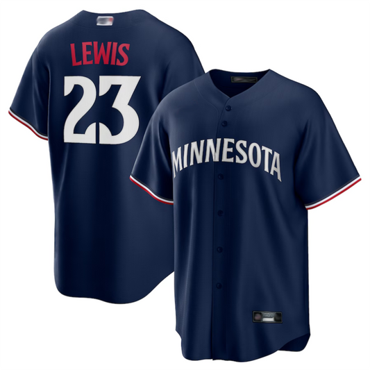 M.Twins #23 Royce Lewis Player Navy Replica Baseball Jerseys