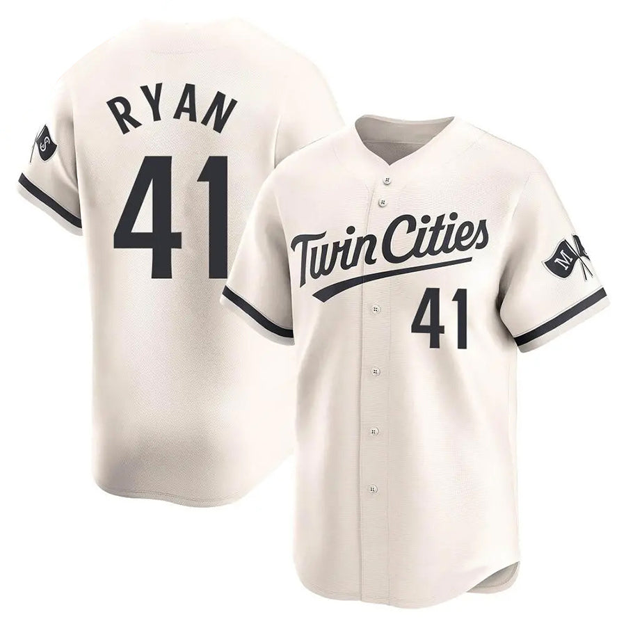 M.Twins #41 Joe Ryan Player Cream Home Replica Baseball Jerseys