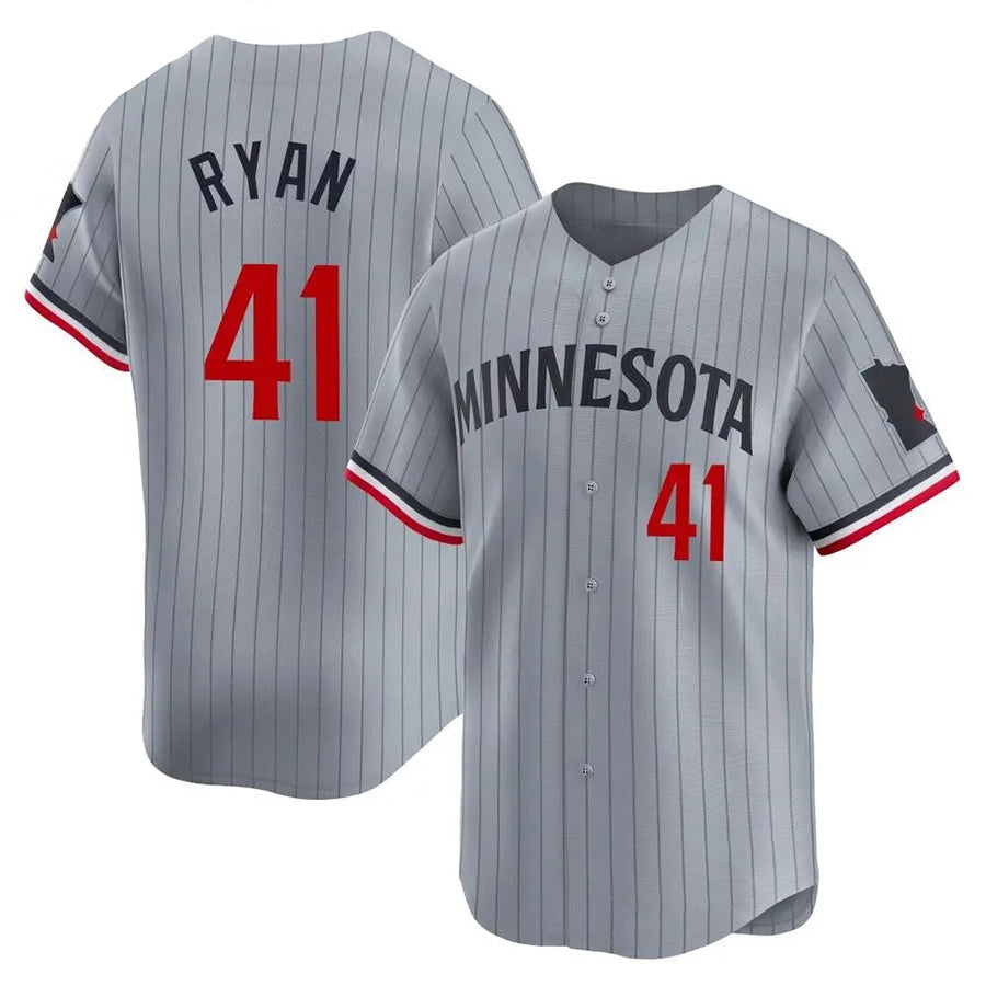 M.Twins #41 Joe Ryan Player Gray Home Limited Baseball Jerseys