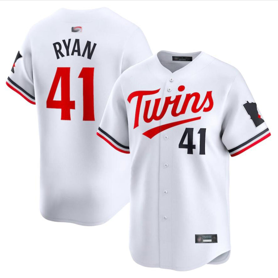 M.Twins #41 Joe Ryan Player White Home Limited Baseball Jerseys