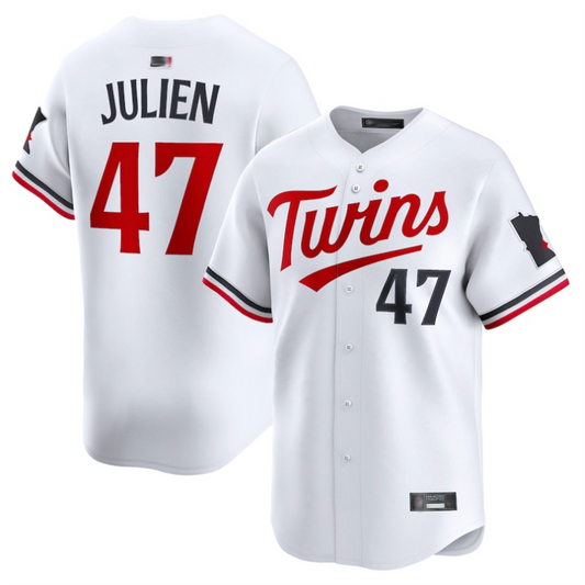M.Twins #47 Edouard Julien Player White Home Limited Baseball Jerseys