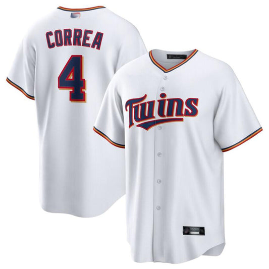 M.Twins #4 Carlos Correa Player White Replica Game Baseball Jerseys