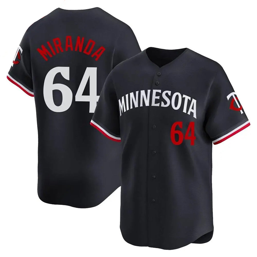 M.Twins #64 Jose Miranda Player Black Home Replica Baseball Jerseys