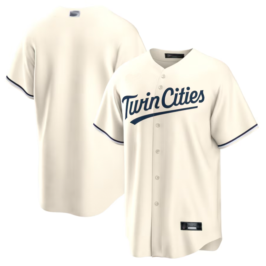 M.Twins Blank Player Cream Replica Team Baseball Jerseys