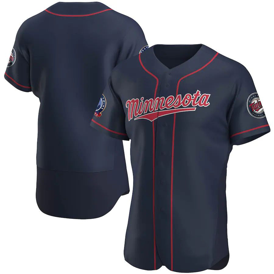 M.Twins Blank Player Navy Team Elite Baseball Jerseys