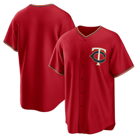 M.Twins Blank Player Red Replica Team Baseball Jerseys