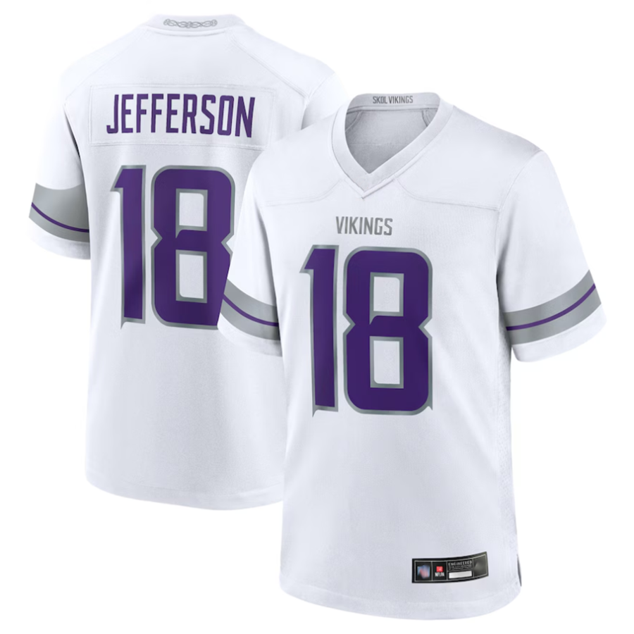 MN.Vikings #18 Justin Jefferson Player White Replica Game Football Jerseys