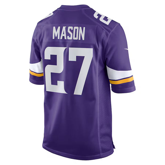 MN.Vikings #27 Jordan Mason Player Purple Home Game Football Jerseys