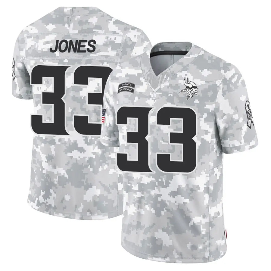 MN.Vikings #33 Aaron Jones Player Arctic Camo Salute to Service Limited Football Jerseys