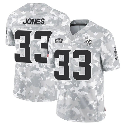 MN.Vikings #33 Aaron Jones Player Arctic Camo Salute to Service Limited Football Jerseys