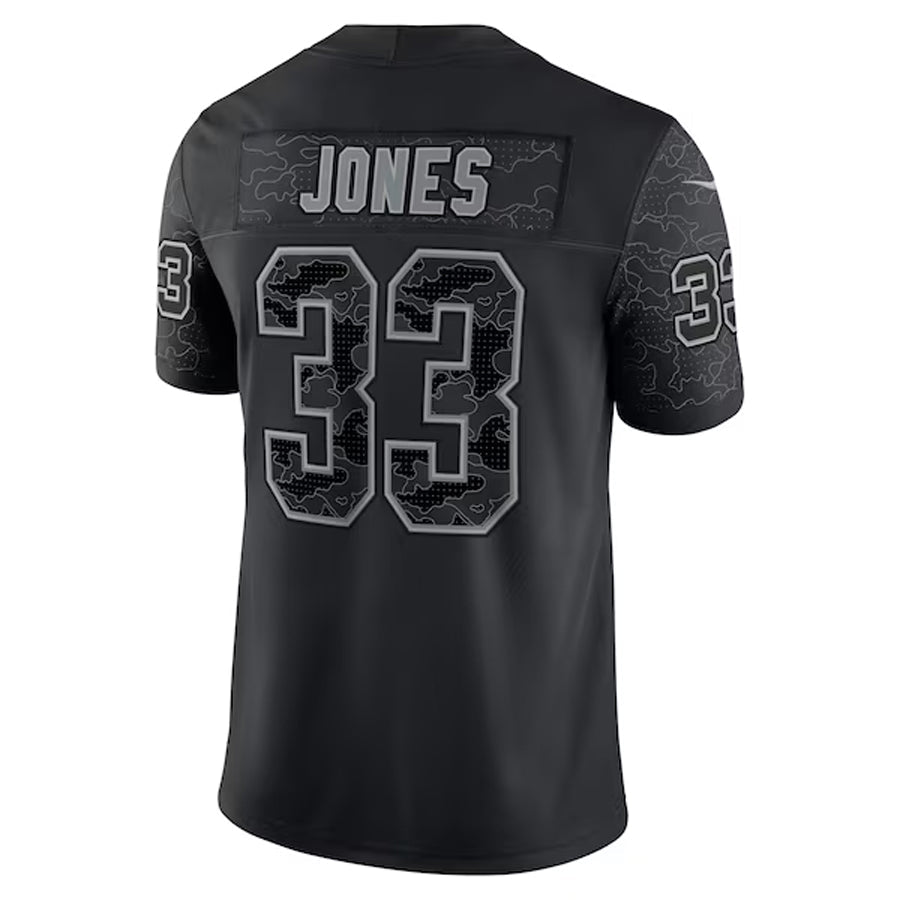 MN.Vikings #33 Aaron Jones Player Black REFLECTIVE Limited Football Jerseys