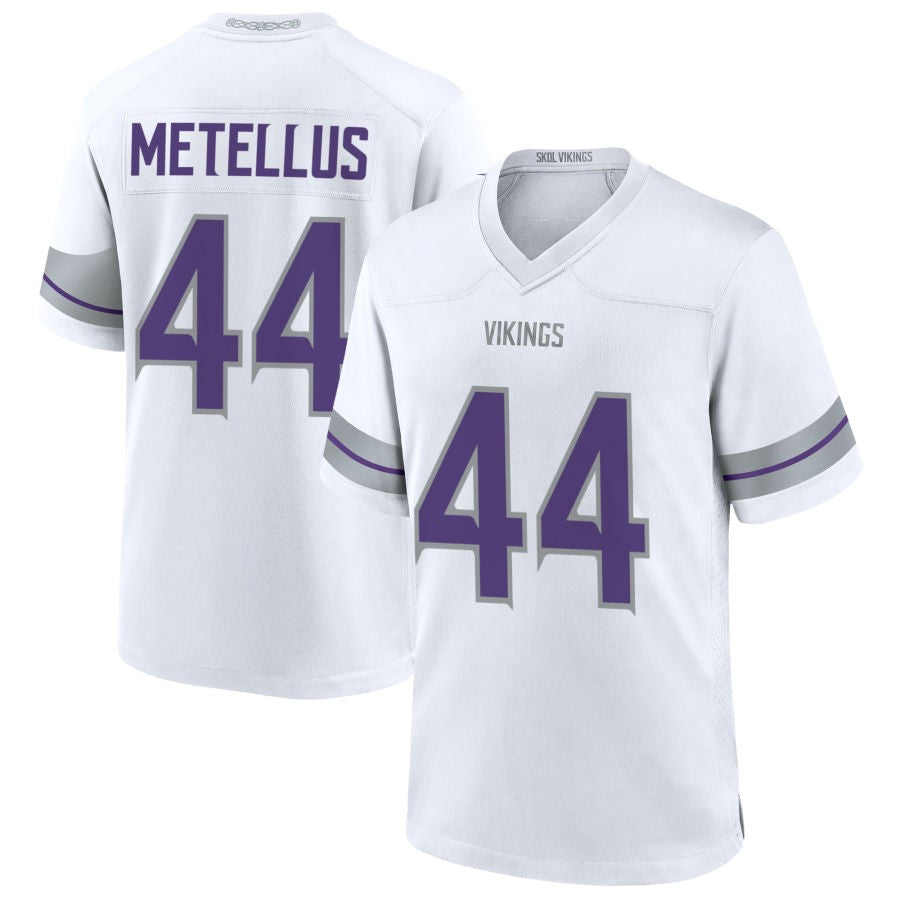 MN.Vikings #44 Josh Metellus Player White Alternate Game Football Jerseys