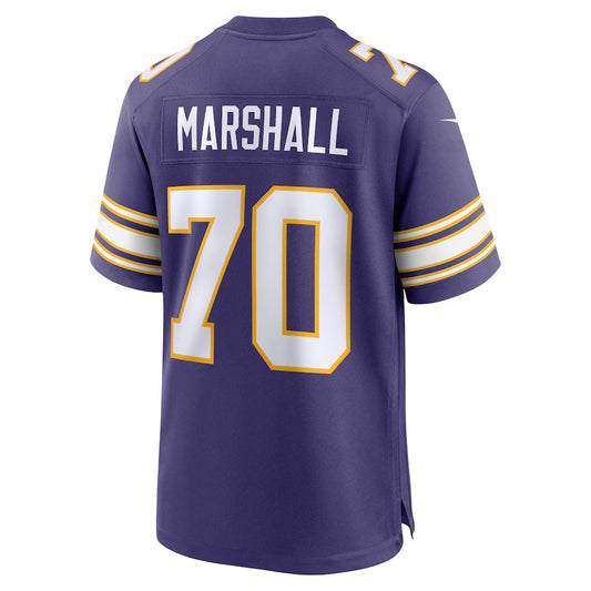 MN.Vikings #70 Jim Marshall Player Purple Alternate Game Football Jerseys