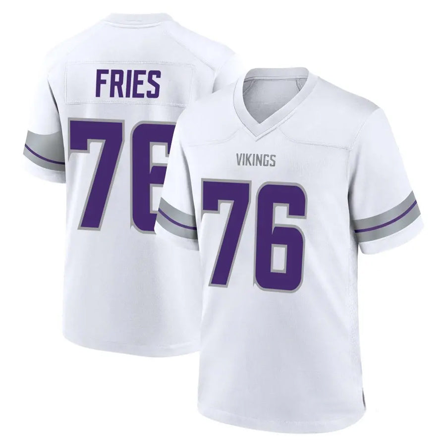 MN.Vikings #76 Will Fries Player White Alternate Game Football Jerseys
