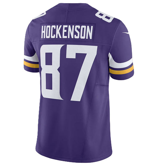 MN.Vikings #87 T.J. Hockenson Player Purple Vapor F.U.S.E. Limited Football Jerseys