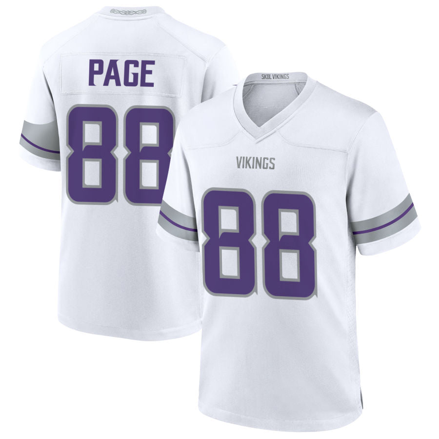 MN.Vikings #88 Alan Page Player White Alternate Game Football Jerseys