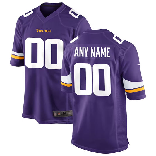 MN.Vikings Game Home Football Jerseys - Purple - Custom